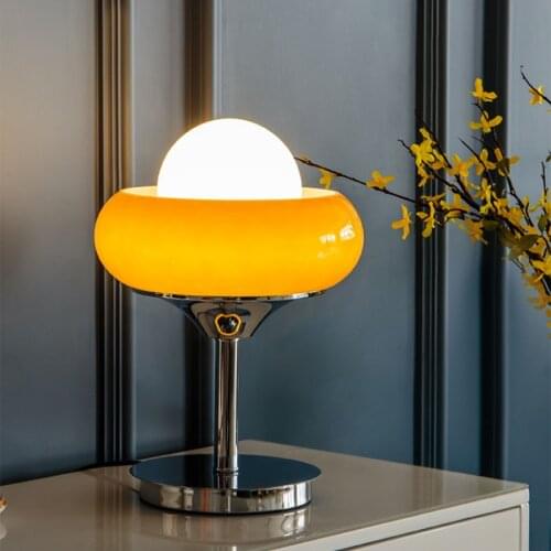 Medieval vintage table lamp modern minimalist childrens room bedroom bedside Bauhaus desk net red egg tart table lamp orange