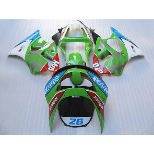 Custom painted Fairing kit for Kawasaki ZX 6R 1998 1999 NINJA zx6r 98 99 green red white motorcycle fairings set AS25