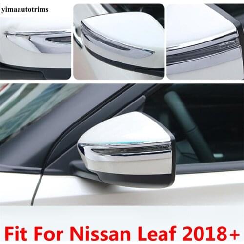 Yimaautotrims Accessory Outside Car Door Mirror Protection Strip Streamer Cover Trim 2 Pcs Fit For Nissan Leaf 2018 - 2020 ABS