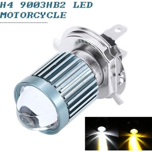 1pc 12V 12W H4 LED H4 LED Motorcycle Headlight CSP Lens White Yellow 6000/3000K Hi Lo Lamp Scooter Fog Light 10000Lm Blub Parts