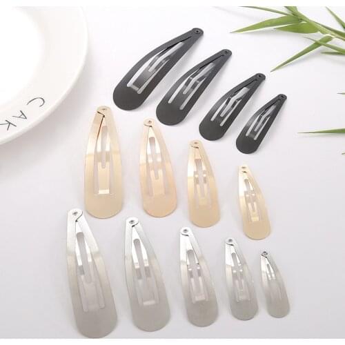 20pcs 4cm/5cm/6cm/7cm/8cm Silver Gold Black Snap BB Clip Girls Hairpin Barrettes for DIY Headwear WHOLESALE Hairgrip