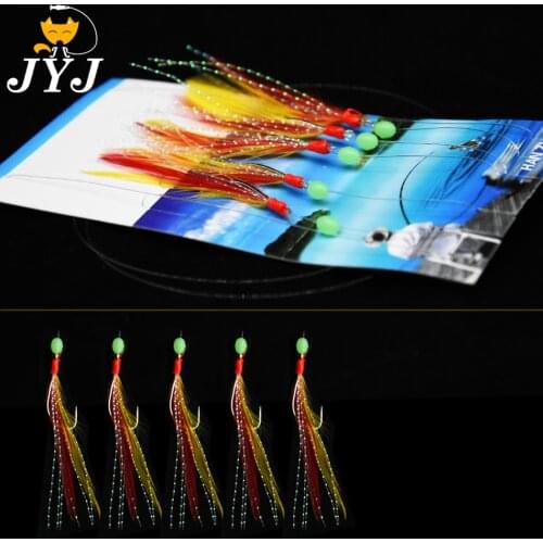 20 packs size hook 1/2/3/4 feather strip hook, fishing sabiki rig hook tackle for rooting deep saltwater fishing tackle