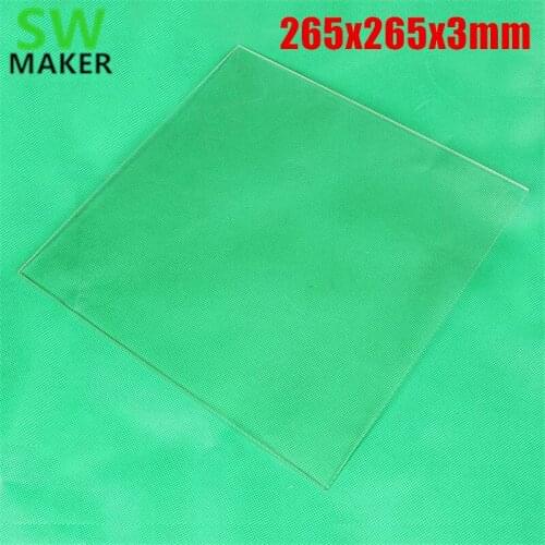 265x265x3mm 3D Printer Build Plate Borosilicate glass 3d Printer Transparent Glass