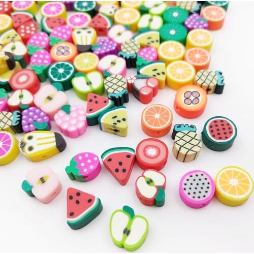 30pcs/lot Fruit Series Acrylic Beads Multicolor Spacer Bead for Children Kids Necklace Bracelet Jewelry Making DIY Cloth Acces