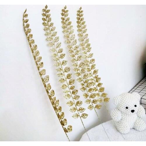 7PCS Gold Powder Branches Christmas Decoration Flower Arrangement Accessories Holiday Atmosphere Shooting Props
