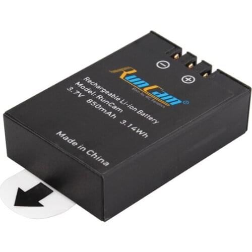 RUNCAM 2 Spare Part Rechargeable Battery 3.7V 850mAh 3.14Wh Li-ion Rechargeable Battery RC2-09 RC Models Accessories