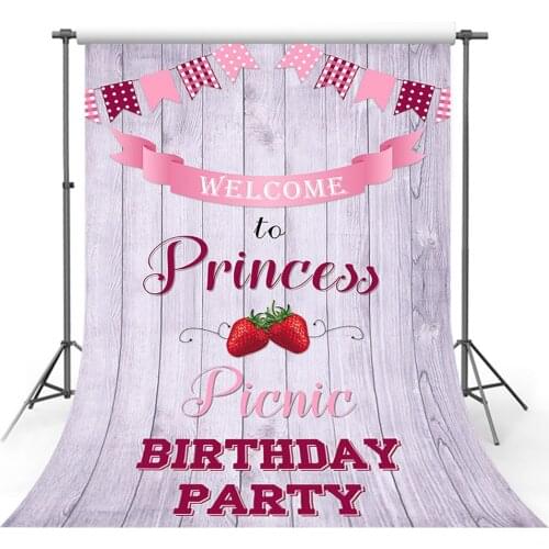 Avezano Strawberry Birthday Party Backdrop Princess Picnic Wood Board Photography Background Photo Studio Photozone Decor Props