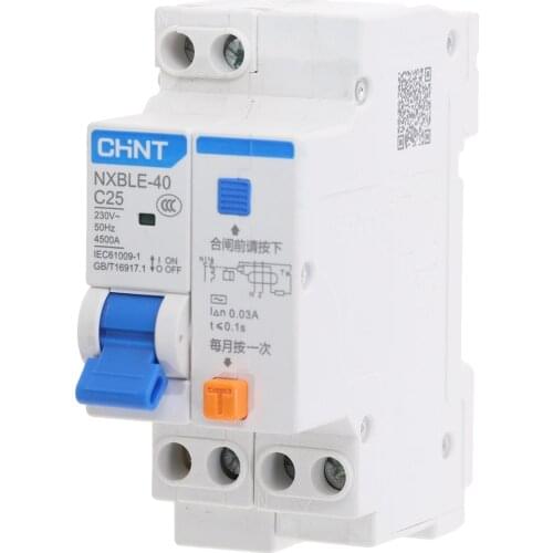 CHNT DZ267LE-32 1P+N DPNL 10A 16A 20A 25A 32A Residual current Circuit breaker RCBO NXBLE-40