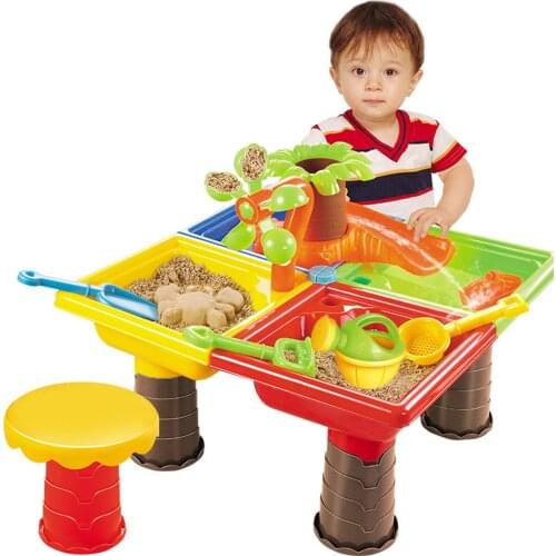 Outdoor Kids Sand And Water Table Play Set Baby Kids Outdoor Beach Waterwheel Toys Children Beach Sandpit Summer Toys