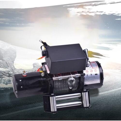Electric Winch 3000lb/3500lb 12M 12V/24V Off-Road Heavy Duty Car Trailer ATV Remote Control Steel Cable Electric Winches Kit