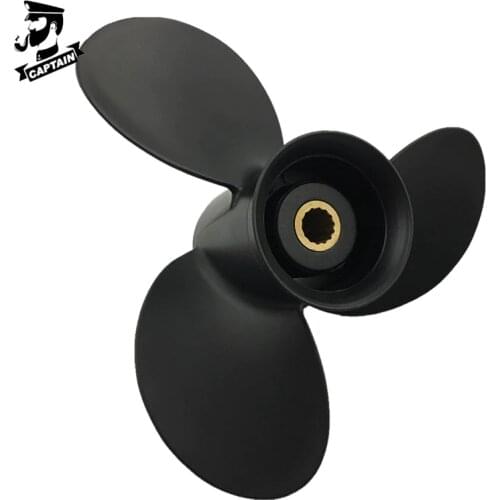 Captain Propeller 9.5x8 48-897748A11 Black Max Fit Mercury Mariner Outboard Engine 4-Stroke 9.9HP 15HP 20HP 14 Tooth Spline RH