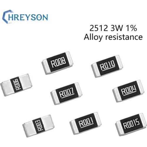50Pcs 2512 3W SMD Alloy Set Of Resistor 1% Tolerance 0.008R 0.035R 0.06R 0.13R 0.24R 0.33R 0.4 Ohm Low Ohmic Chip Resistance Kit