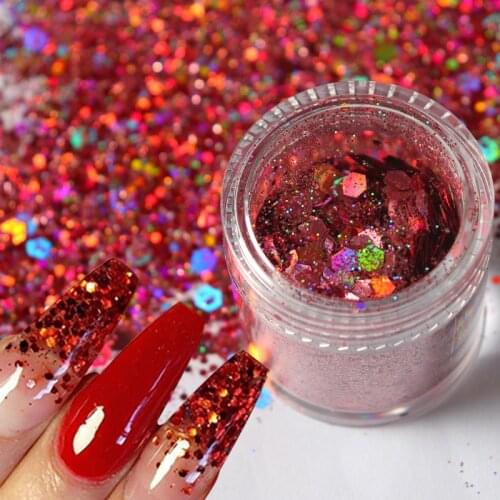 10ml Valentines Day Nail Sequins Holographic Chunky Glitter Nail Art Decorations All For Nail Design Manicure Chameleon Flakes