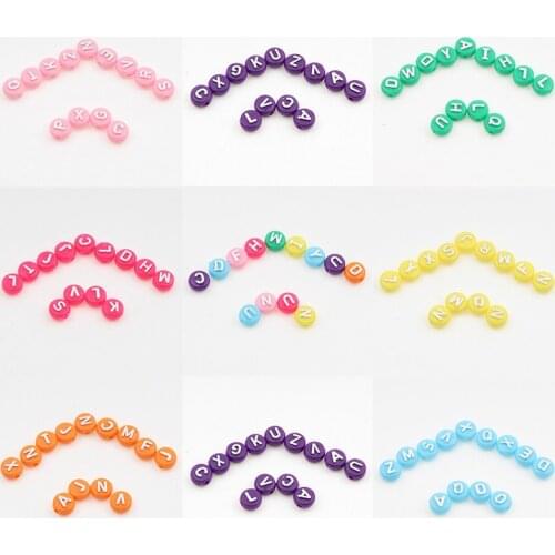 50pcs 10mm Round Alphabet/Letter Acrylic Beads for Childrens toy Bracelet Necklace Spacer Beads Jewelry Making DIY