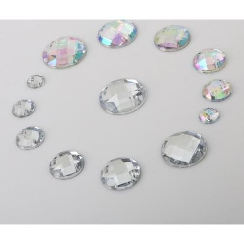 20-100pcs 8/10/12/14/16/18/20mm Round Crystal Flatback Acrylic Beads Loose Beads For DIY Jewelry Making DIY Craft Accessories