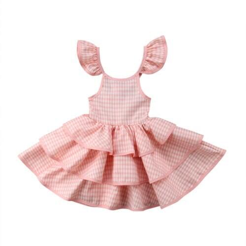 Summer Newborn Kids Baby Girl Tutu Ruffled Dress Princess Party Dress Clothes