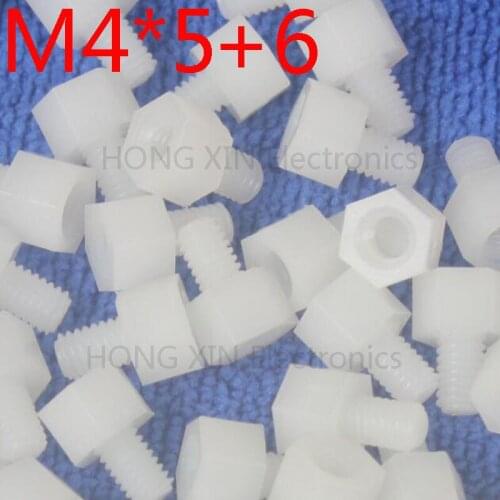 M4*5+6 White 1pcs Nylon Standoff Spacer Standard M4 Plastic Male-Female 5mm Standoff Kit Repair Set High Quality