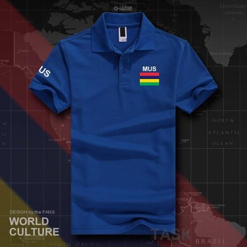Mauritius polo shirts men short sleeve white brands printed for country 2017 cotton nation team flag MUS Maurice Moris Mauritian