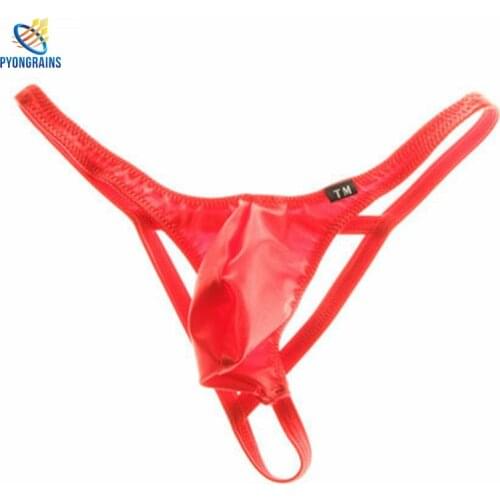 Sexy Men Ice Silk Briefs G-string Male Smooth Ice Silk Thongs Underwear Low Waist Thong Gay Men Underwear Briefs Jockstrap Gay