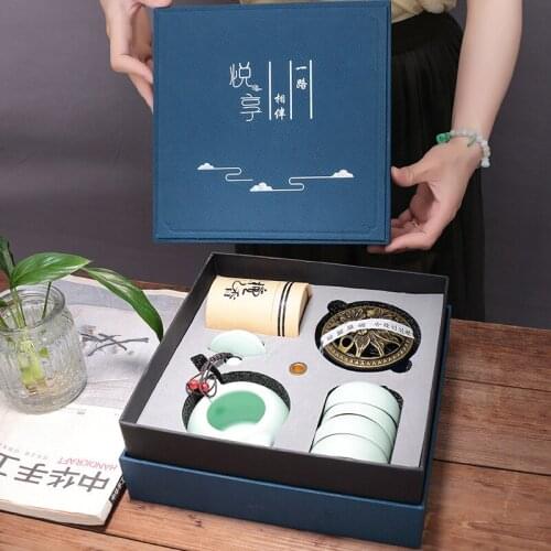 Set of ceramic travel kungfu tea set Simple tea brewing set for outdoor tourism Express cup Tea set suit