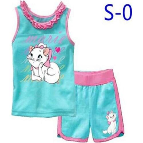 New Summer Girls Pajamas Set Kid Pijamas Vest+Short Pants Cotton Sleepwear Children Fashion Clothing Sleepwaear Pyjamas Suits