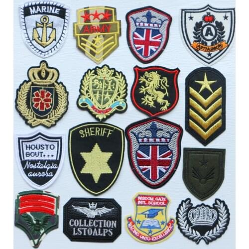 US Air Force military tactics patch navy anchor icon Embroidered Applique Patches For DIY Iron on Badges on clothes Stickers