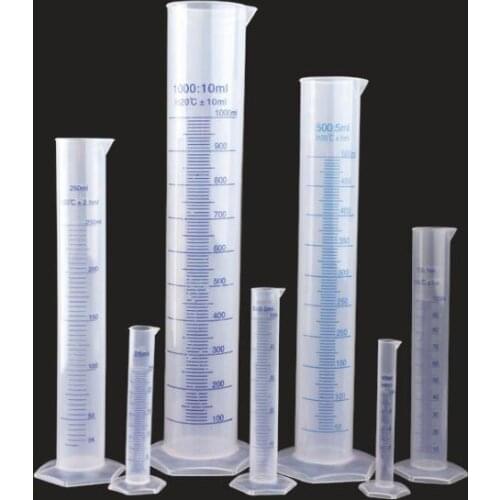 4pcs Mixed size 10ml,25ml,50ml,100ml Plastic Measuring Cylinder Graduated Cylinders for Lab Supplies Laboratory Tools
