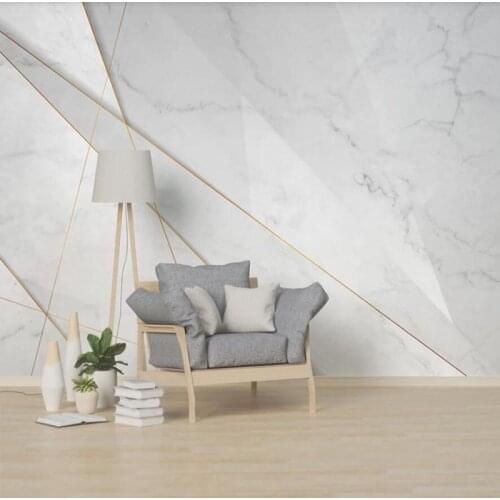 Custom Mural Wallpaper Nordic 3D Abstract Geometric Line Marble Background Wall Painting Living Room TV Sofa Bedroom Art Fresco