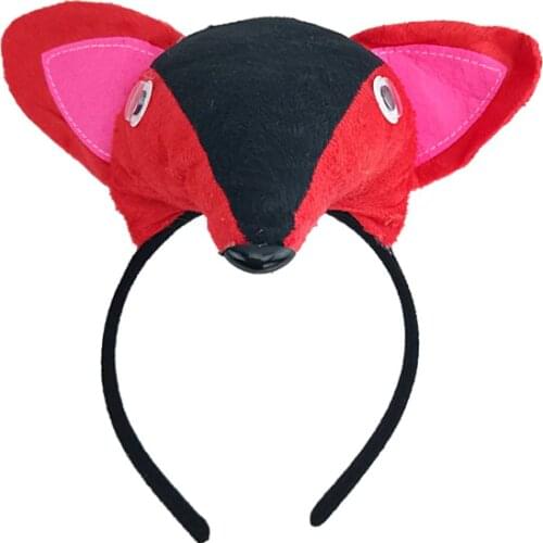 Women Girls Boy Red Animal 3D Wolf Fox Headband Coplay Costume Props Carnival Party Xmas Halloween Christmas Birthday Gift