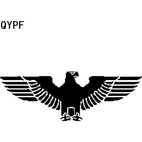 QYPF 18.7CM*6.5CM Funny German Eagle Vinyl Decoration Black/Silver Car Sticker Exquisite Decal C15-0905