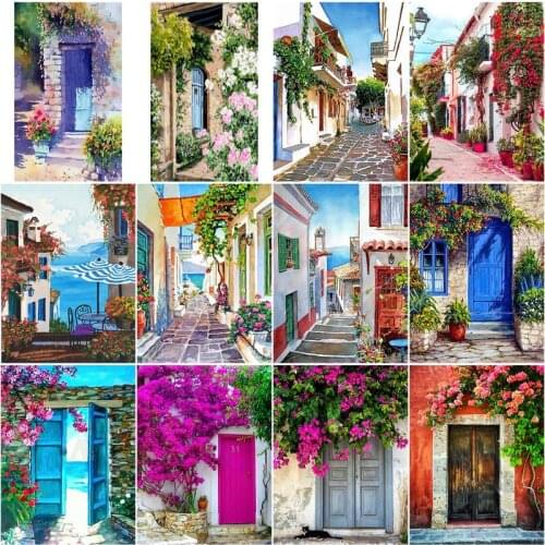 RUOPOTY Frame Diy Paint By Numbers Kits Acrylic Wall Art Home Decors Door Flowers Coloring By Numbers For Diy Gift 60x75cm