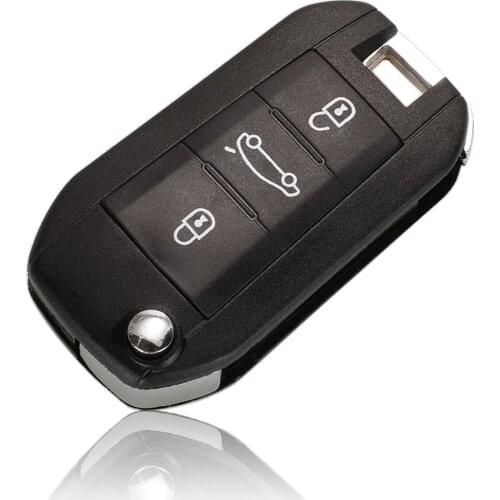 Kutery 3 Buttons Replacement Remote Car Key Shell Case Cover Fob For Peugeot 208 308 508 3008 5008