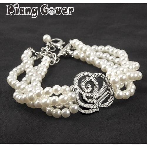 Pearl Necklace Dog Collar Fashion Jeweled Puppy Cat Collar With Rhinestone Artificial Diamante Rose Dog Pet Accessories