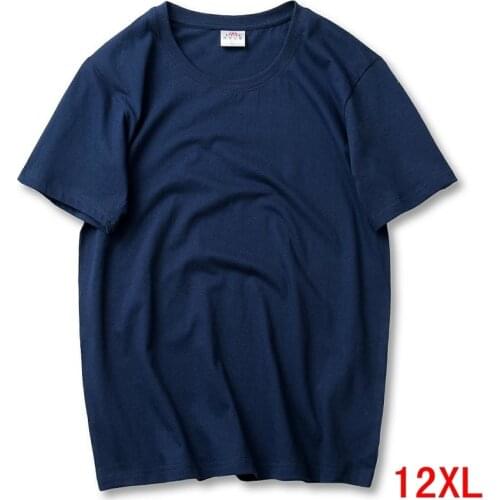 Large size womens T-shirt plus size 5XL 8XL 10XL 12XL bust 160cm summer round neck short-sleeved loose large size blue T-shirt