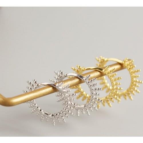 S925 pure silver small hoop earrings for women circle round ear clip INS personality geometry gold earing fine jewelry punk new