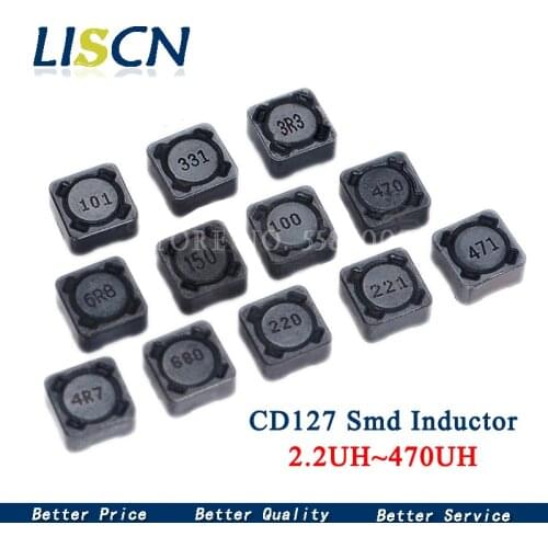 10PCS CDRH127 CD127 CDRH127 10 /15/ 22 / 33 / 47 / 68 UH 12*12*7 SMD Power inductor 1mh 2R2 3R3 4R7 6R8 Chip Inductor 100UH 101