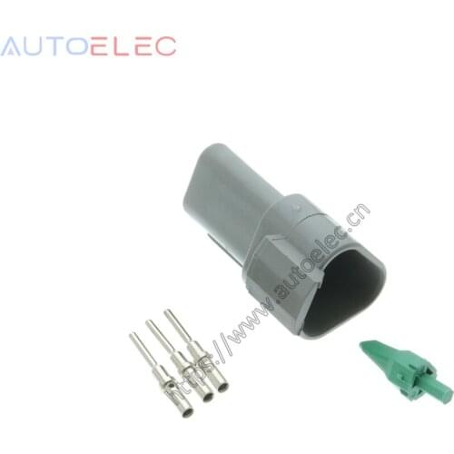 100Kits DT04-3P Gray Deutsch Series Automotive waterproof Connector + Solid Terminals for SOLENOID VALVES boats KOMATSU