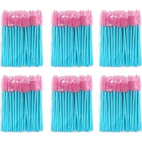 1000pcs Blue Eyelash brushes Makeup brushes Disposable Mascara Wands Applicator Spoolers Professional Eye Lashes Cosmetic Brush