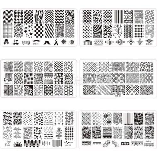 20 Styles For Choice 7.5CM Nail Art Metal Plate Image Stamping Plates DIY Manicure Printing Template Plate Tool