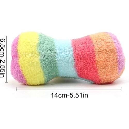2PCS Random Color Plush Bone Shape Dog Toy Colorful Puppy Plush Toy Pet Squeaky Toy Interactive Toys Sound Toy Legendog
