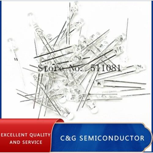 20pcs clear 3mm LED. white TO blue Ultra Bright