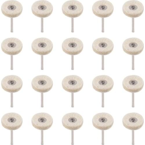 20PCS Wool Felt Polishing Buffing Wheel Bits T-Shaped Rotary Drill Grinder Wheel Rotary Tool Polishing Pad 3X25mm