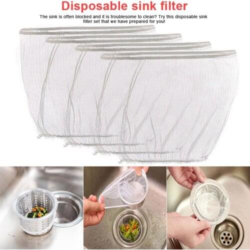 30/100pcs Kitchen Sink Filter Sink Drain Hole Trash Strainer Bag Mesh Strainer Disposable Garbage Bag Filter Wash Basin Bag