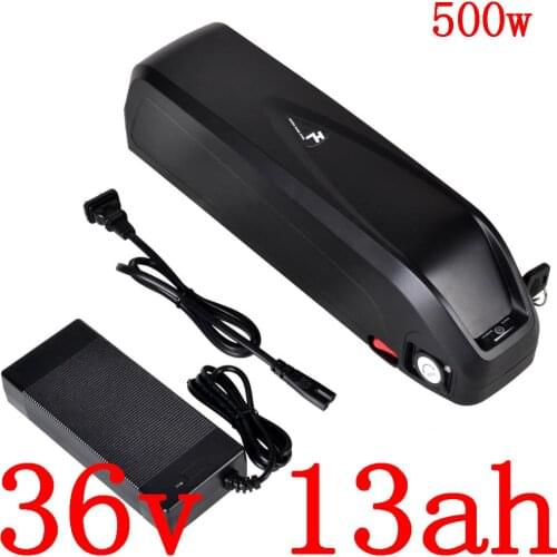 36V 250W 350W 500W 1000W battery 36V 10ah 13ah 15ah 17ah 20ah electric bike lithium ion battery with 30A BMS and 42V 2A charger