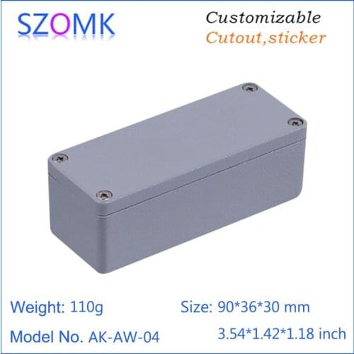 4 pcs, 90*36*30mm standard size die cast aluminum waterproof electrical enclosure box ip66 amplifier aluminum casing