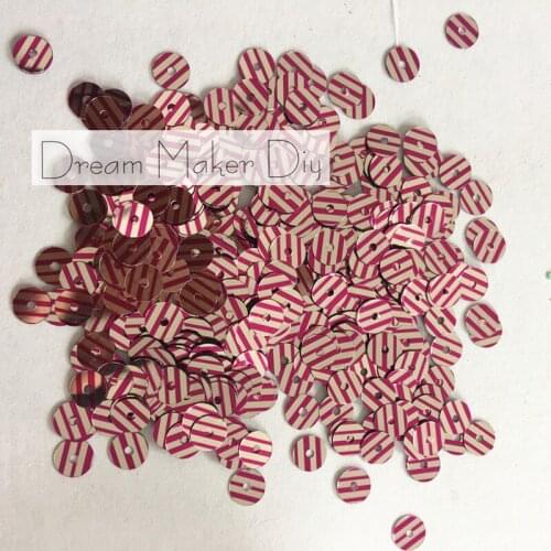 50g(3500pcs) 6mm Flat Fuchsia Wood Grain round loose sequins Paillette sewing Wedding craft for decoration scrapbook Confetti