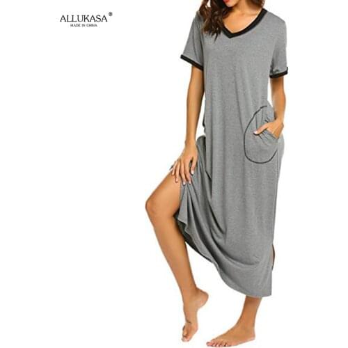 Модные платья-рубашки Allukasa China At AliExpress