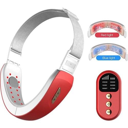 Chin V-Line Up Lift Belt Machine Blue LED Photon Therapy Face Lifting Slimming Vibration Massager Double Chin Reducer