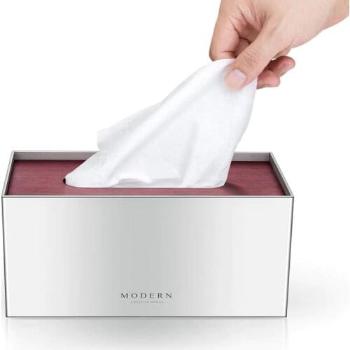 European Stainless Steel Tissue Box Simplicity Living Room Paper Boxes Western Restaurant Desktop Napkin Organizer Home Decor