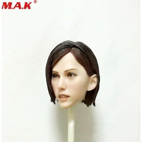 1:6 Scale Female Head Sculpt Mai Shiranui Game Figure Head Carving Brown Hair Pale Color Model Toys For 12 inches Woman Figure